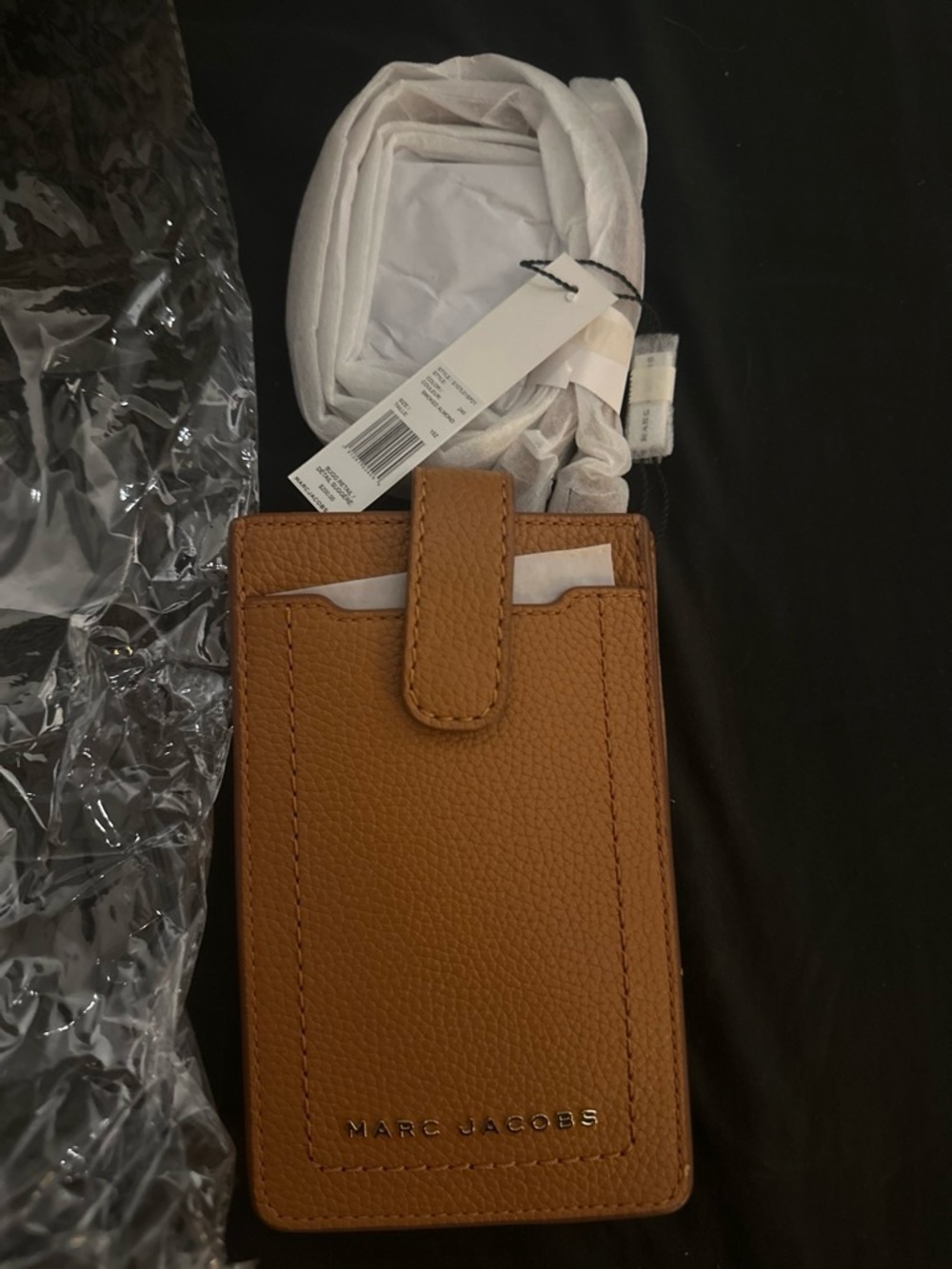 Marc Jacobs Brown Textured Leather Phone Crossbody Card Holder